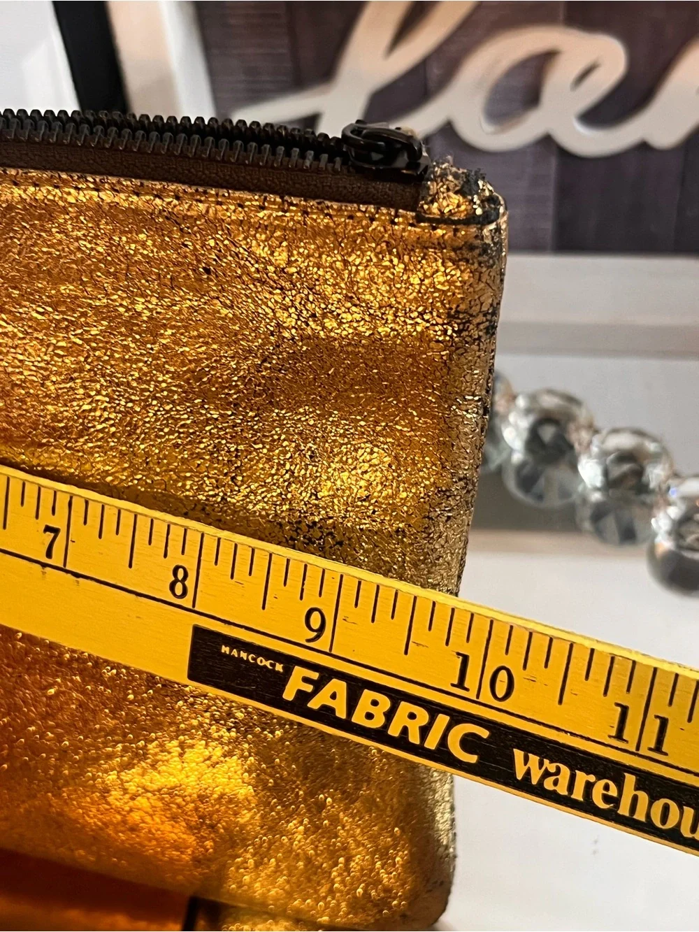 Marc Jacobs Metallic Gold Leather Wristlet Clutch
